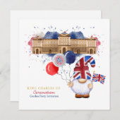 King Charles III Coronation Fun Customized Party Einladung (Vorne/Hinten)