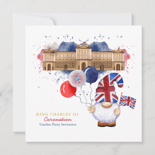 King Charles III Coronation Fun Customized Party Einladung (Vorderseite)