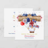 King Charles III Coronation Fun Personalisiert Einladung (Vorne/Hinten)