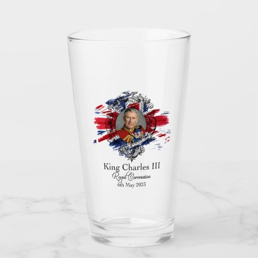 King Charles III Coronation Image Glass / Tumbler (Vorderseite)