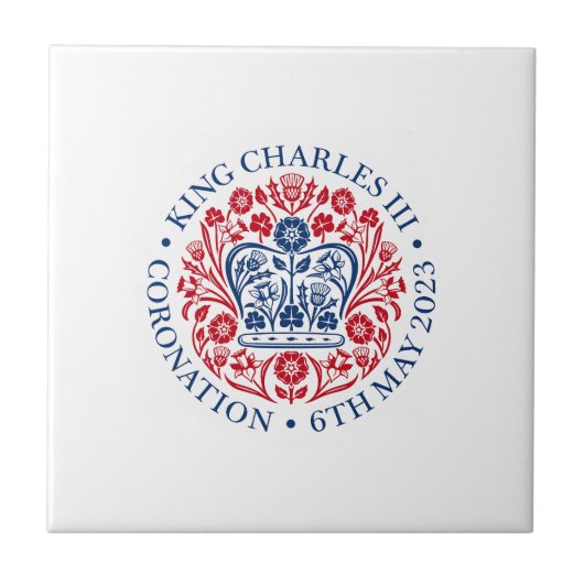 King Charles III Coronation Keramik Tile Fliese (Vorderseite)