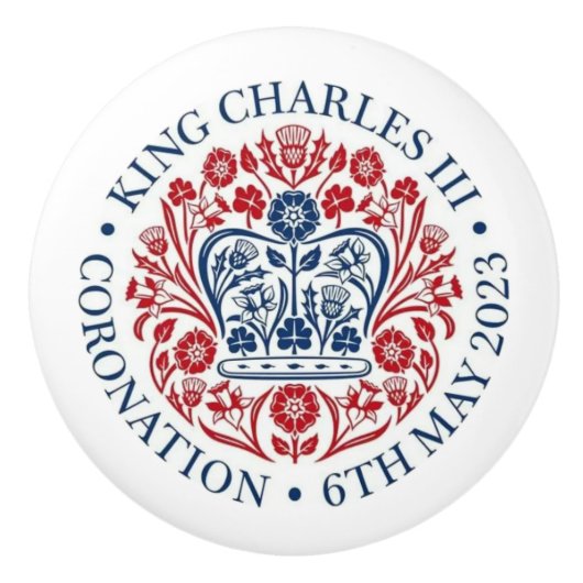 King Charles III Coronation Keramikknauf (Vorderseite)