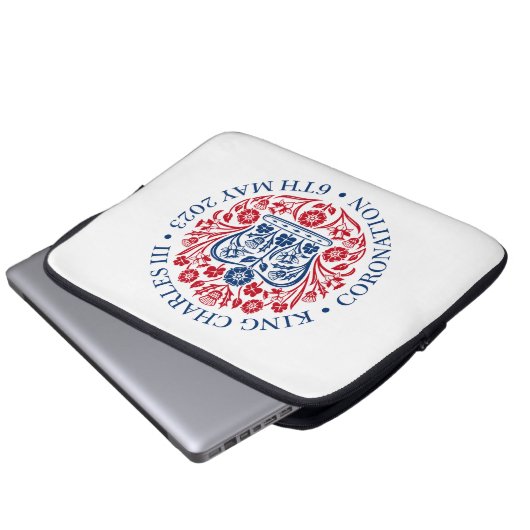 King Charles III Coronation Laptopschutzhülle (Vorne Knopf)