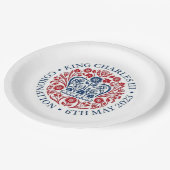 King Charles III Coronation Logo Pappteller (Schrägansicht)