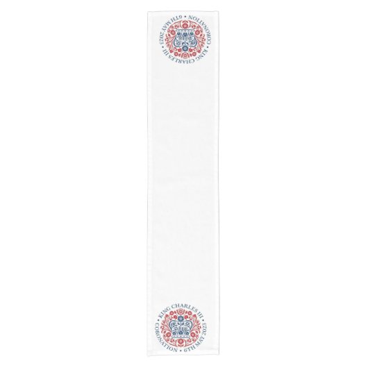 King Charles III Coronation Logo Table Runner Kurzer Tischläufer (Vorderseite)