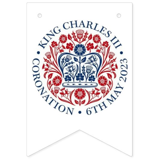King Charles III Coronation Logo Wimpelkette (Zweite Fahne)