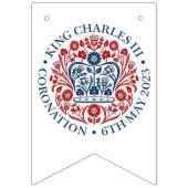 King Charles III Coronation Logo Wimpelkette (Dritte Fahne)