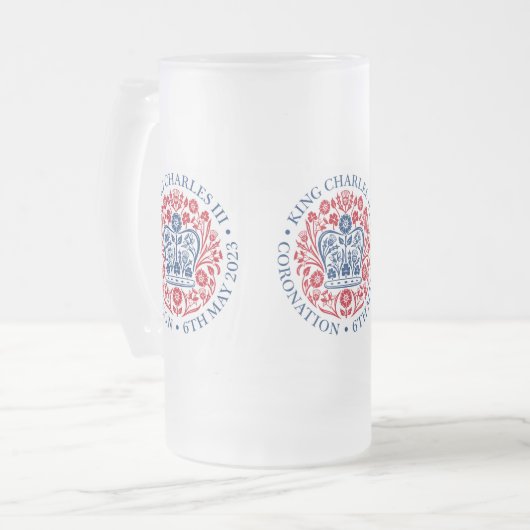 King Charles III Coronation Mattglas Bierglas (Vorderseite Links)
