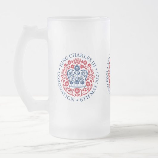 King Charles III Coronation Mattglas Bierglas (Links)