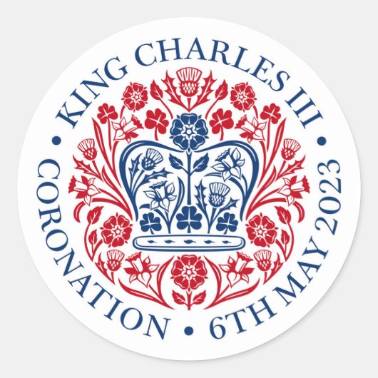 King Charles III Coronation Offizielle Logo-Aufkle Runder Aufkleber (Vorderseite)