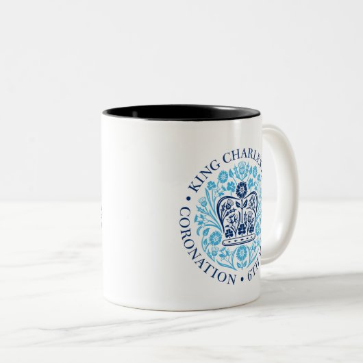 King Charles III Coronation Offizielles Design Bla Zweifarbige Tasse (VorderseiteRechts)