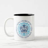 King Charles III Coronation Offizielles Design Bla Zweifarbige Tasse (Links)