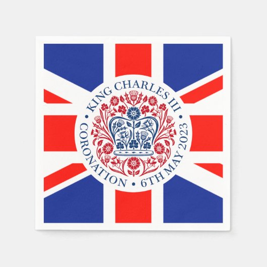 King Charles III Coronation Paper Napkins Serviette (Vorderseite)