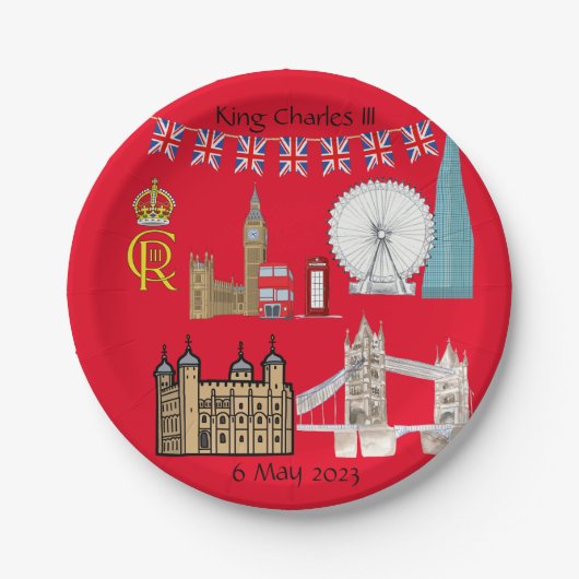 King Charles III Coronation Pappteller (Vorderseite)