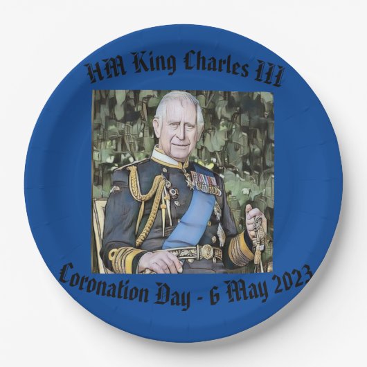 King Charles III Coronation Pappteller (Vorderseite)