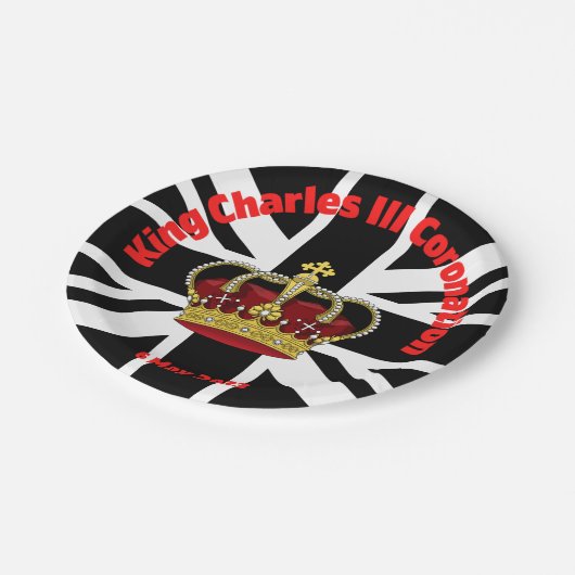 King Charles III Coronation Pappteller (Schrägansicht)