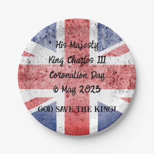 King Charles III Coronation Pappteller (Vorderseite)