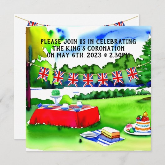 King Charles III Coronation Picknick-Einladung Einladung (Vorne/Hinten)