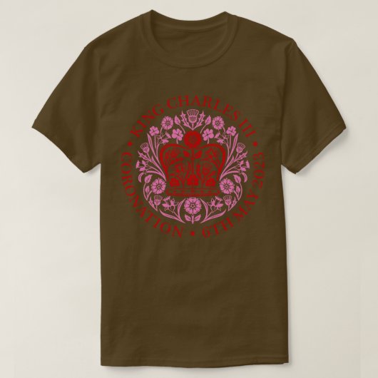 KING CHARLES III CORONATION PINK T-Shirt (Design vorne)