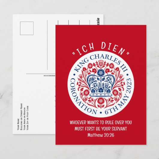 KING CHARLES III Coronation Postkarte (Vorne/Hinten)