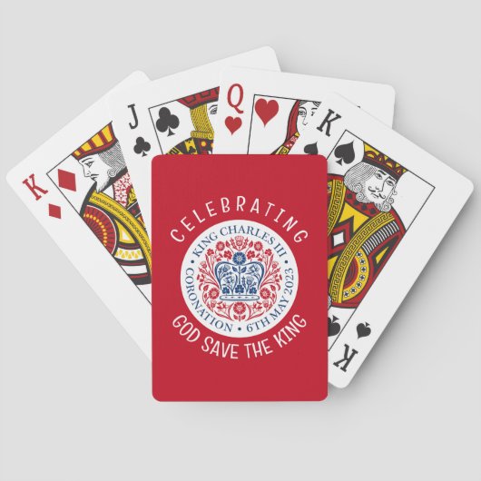 KING CHARLES III Coronation Red Souvenir Spielkarten (Rückseite)