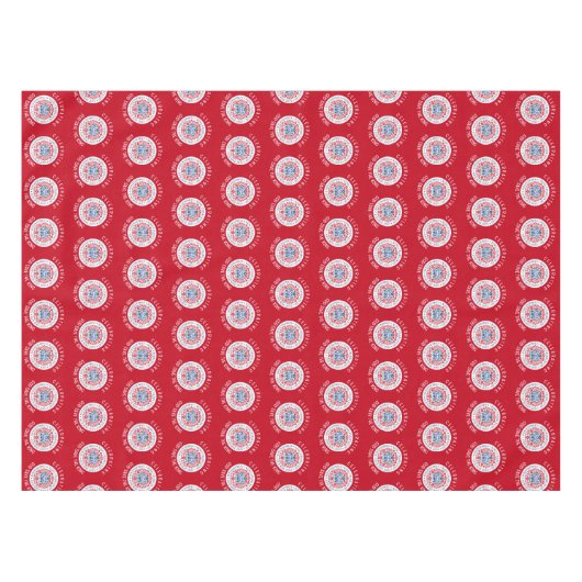 KING CHARLES III Coronation Red Souvenir Tischdecke (Vorderseite (Horizontal))