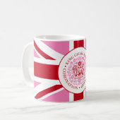King Charles III Coronation Rosa Logo Kaffeetasse (Vorderseite Links)