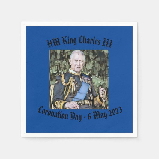 King Charles III Coronation Serviette (Vorderseite)