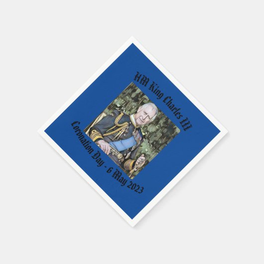 King Charles III Coronation Serviette (Ecke)