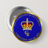 KIng Charles III Coronation Souvenir Button (Vorne & Hinten)