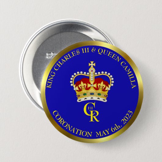 KIng Charles III Coronation Souvenir Button (Vorne & Hinten)