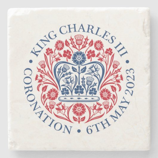 King Charles III Coronation Steinuntersetzer (Vorderseite)