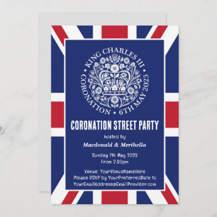 KING CHARLES III CORONATION Street Party Einladung