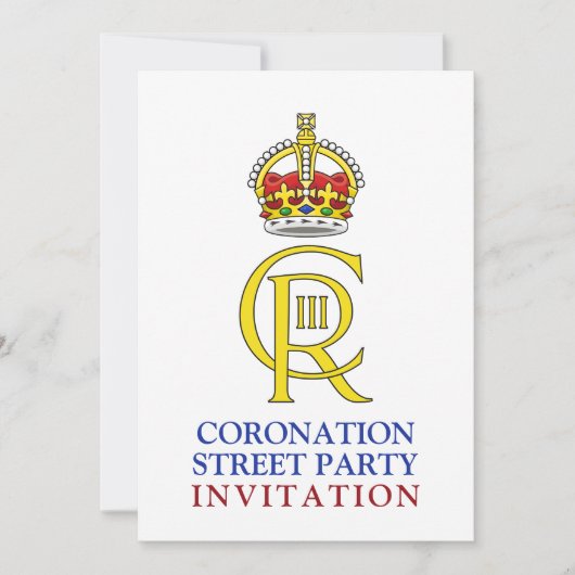 King Charles III Coronation Street Party Einladung (Vorderseite)
