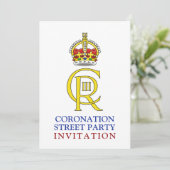 King Charles III Coronation Street Party Einladung (Stehend Vorderseite)