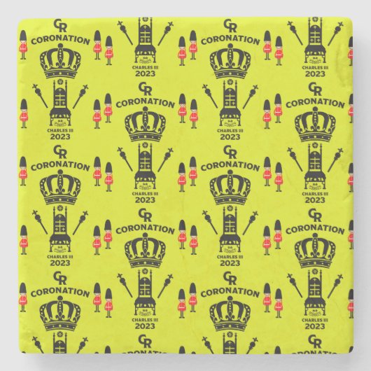 King Charles III Coronation Street Party Steinuntersetzer (Vorderseite)