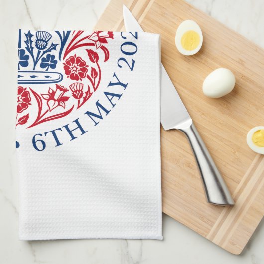 King Charles III Coronation Teetuch Geschirrtuch (Viertel Falte)