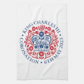 King Charles III Coronation Teetuch Geschirrtuch (Vertikal)