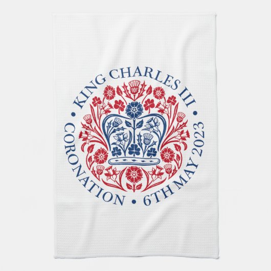 King Charles III Coronation Teetuch Geschirrtuch (Vertikal)