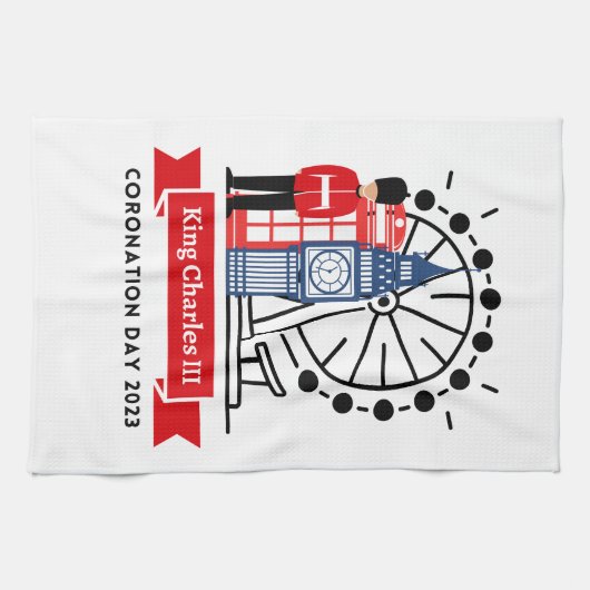 King Charles III Coronation Teetuch Geschirrtuch (Horizontal)