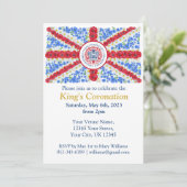 King Charles III Coronation UK Flag Personalisiert Einladung (Stehend Vorderseite)