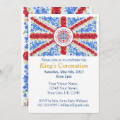 King Charles III Coronation UK Flag Personalisiert Einladung (Vorne/Hinten)