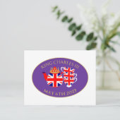 King Charles III Coronation Union Jack Tea Set Postkarte (Stehend Vorderseite)