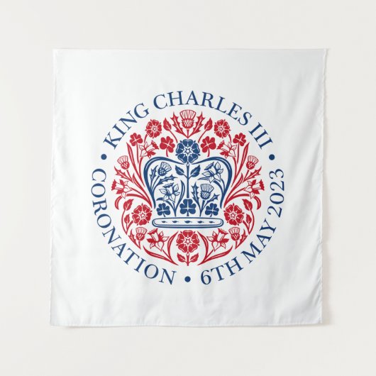 King Charles III Coronation Wandteppich (Vorderseite)