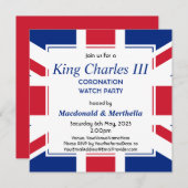 KING CHARLES III Coronation Watch Party Einladung (Vorne/Hinten)