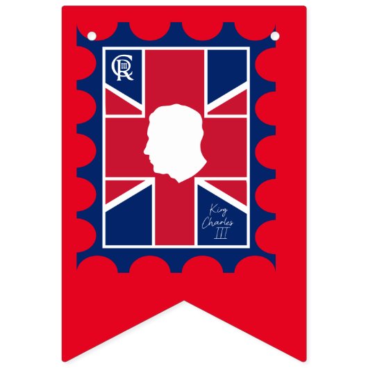 King Charles III Coronation Wimpelkette (Zweite Fahne)