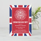 KING CHARLES III CORONATIONAL Block Party Einladun Einladung (Stehend Vorderseite)