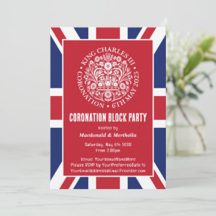KING CHARLES III CORONATIONAL Block Party Einladun Einladung