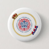 King Charles III Crown Coronation Abzeichen Button (Vorderseite)