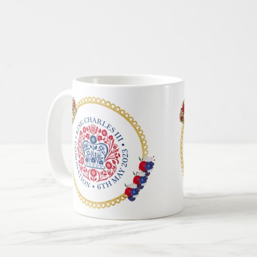 King Charles III Crown Coronation Tasse (Vorderseite Links)